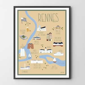 Affiche de Rennes - Poster mural personnalisé - Affichéo
