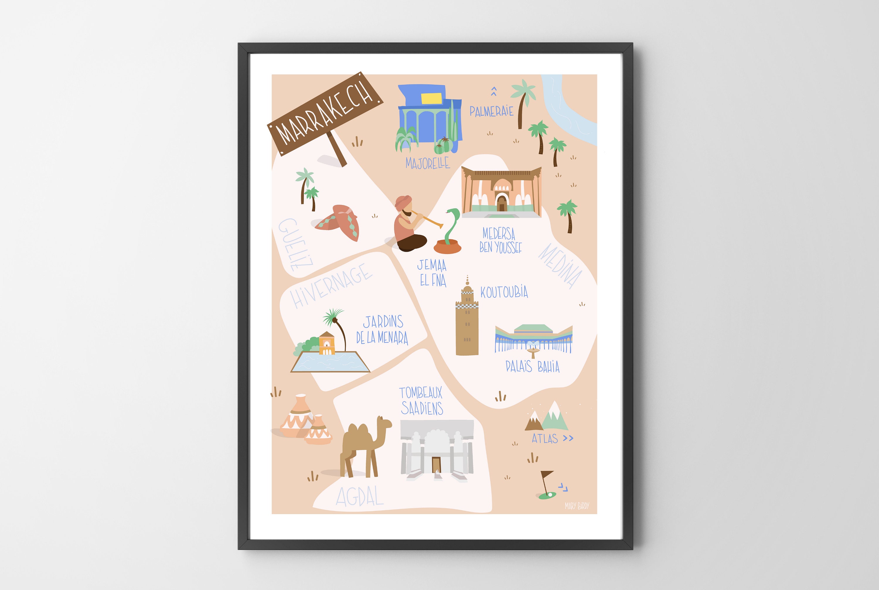 Affiche Marrakech - Maroc