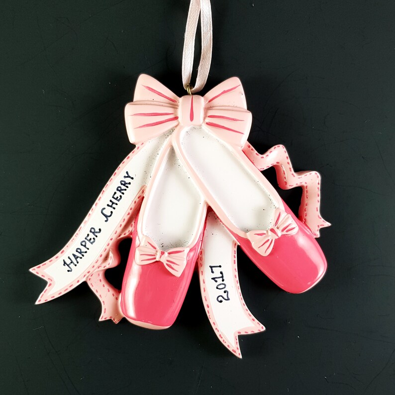 Girls Personalized Christmas Ornament Ballet Shoes Handmade - Etsy