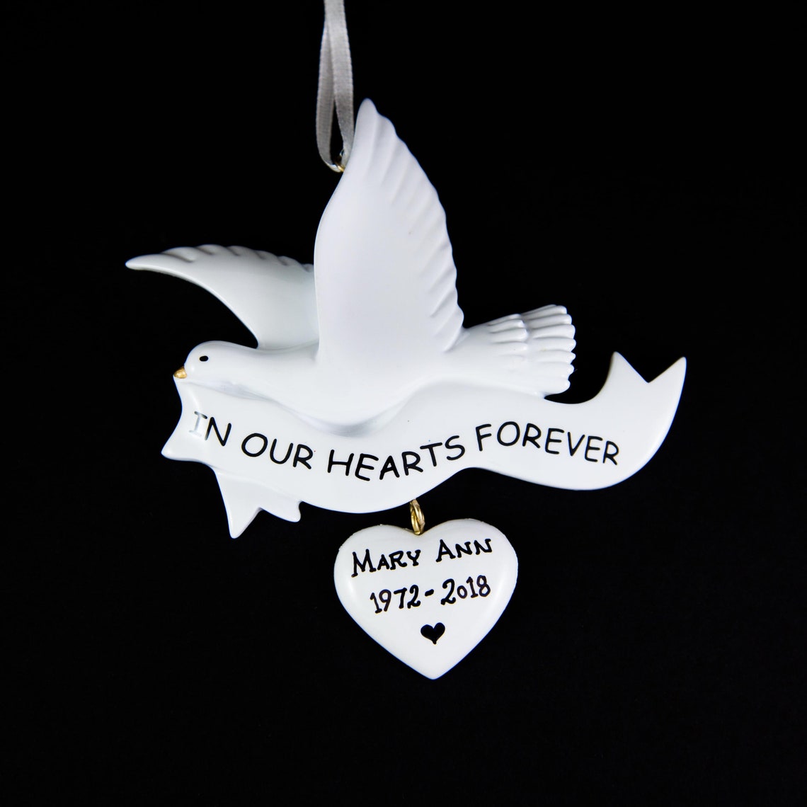 Dove Personalized Memorial Ornament Remembering Loved Ones Etsy