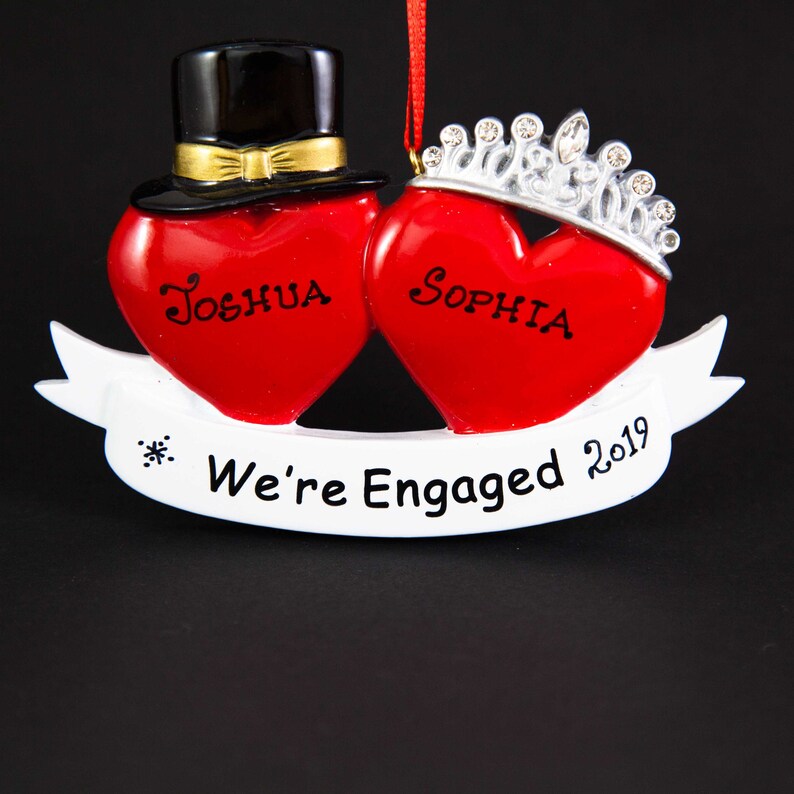 Engagement Ornament Personalized Ornament for Engaged Etsy