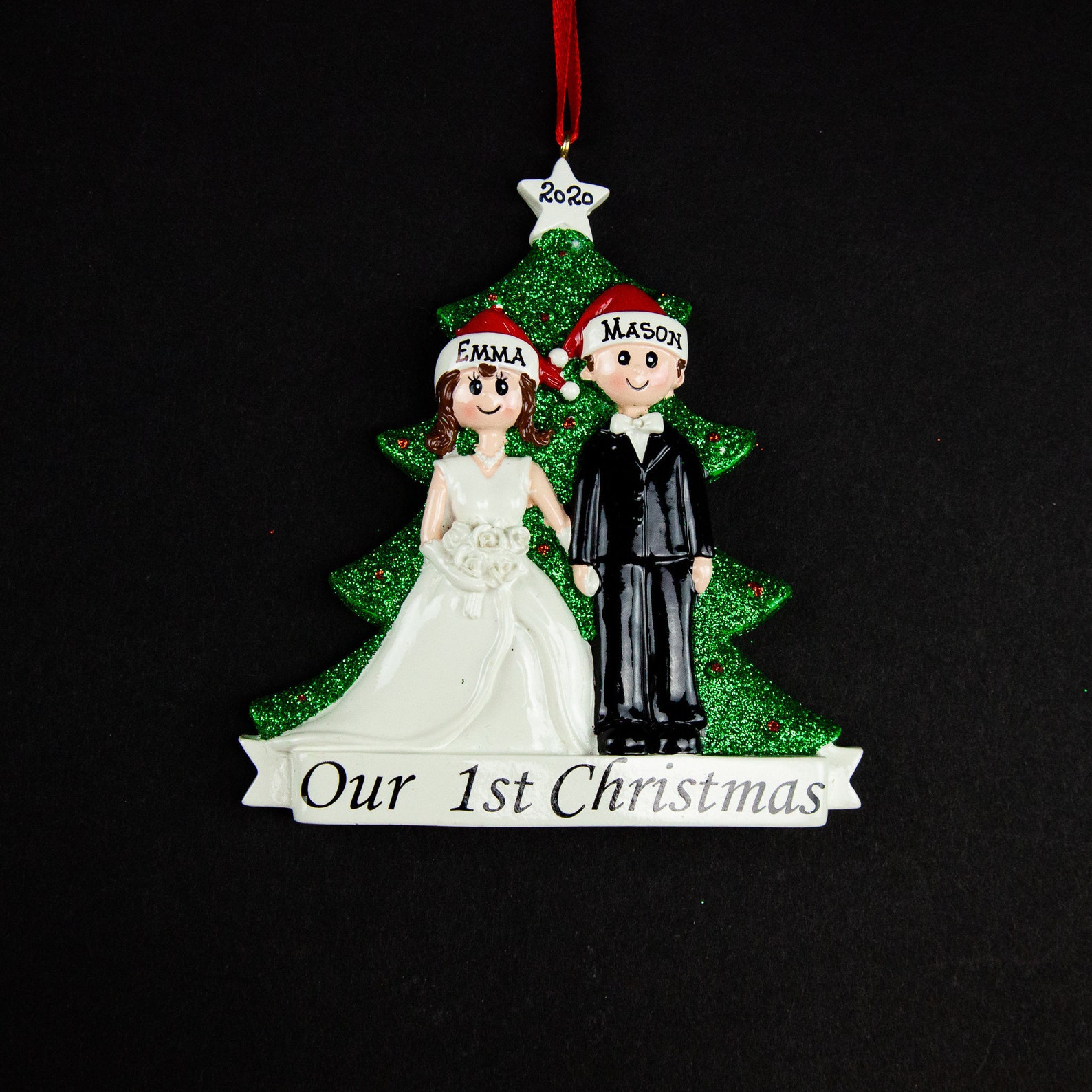 First Christmas Personalized Ornament Married Couple