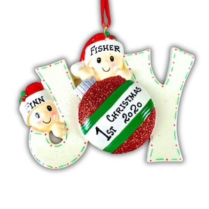 Twins 1st Christmas Ornament Baby&#39;s First Christmas Personalized Gift Twins Pregnancy Announcement Twin Boys Twin Girls Custom Holiday Gift