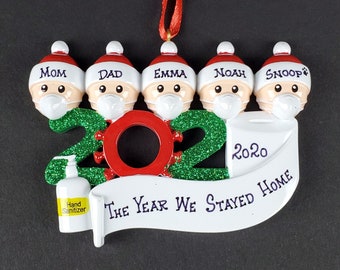 Corona Ornament 2020 Pandemic Quarantine Personalized Family Christmas Decor Mask, Toilet Paper Holiday Gift With Custom Names