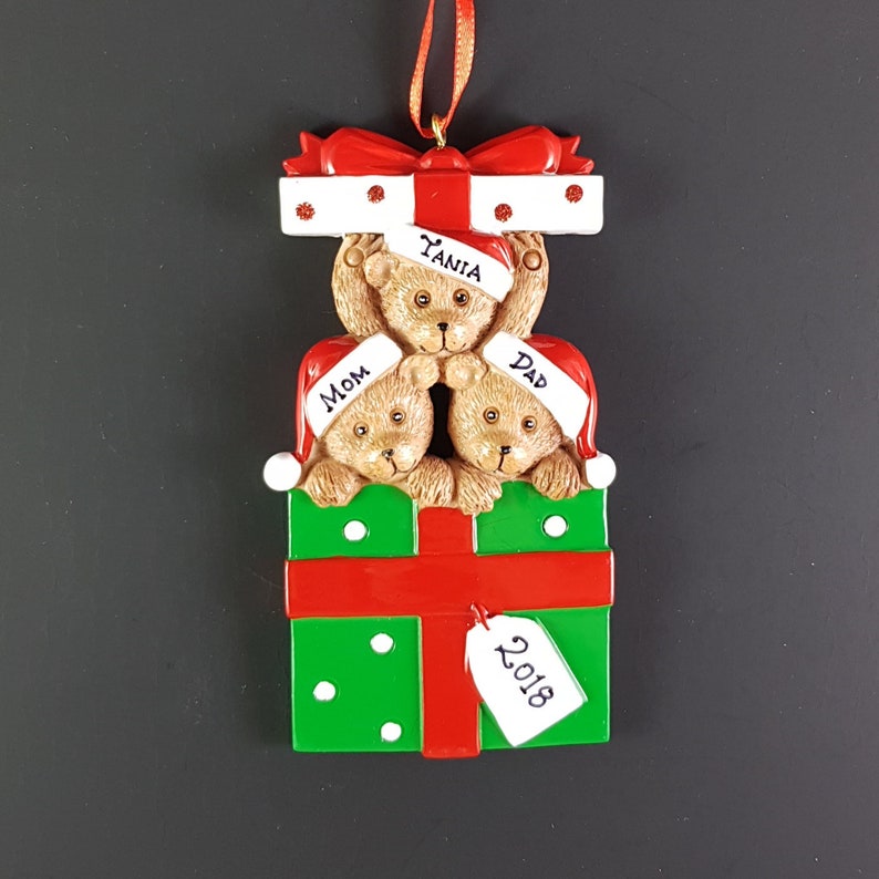 Bear Family Personalized Christmas Ornament 2020 Christmas Etsy