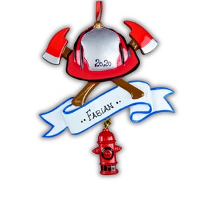Firefighter Gift Personalized Christmas Ornament Handmade Customized Tree Decor Holiday Gift, Birthday, Father&#39;s day Custom Gift For Him