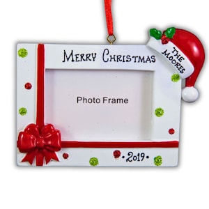 Fotolijst Gepersonaliseerde kerstornament Handgemaakt aangepast vakantiecadeau Aangepaste naam fotolijst familie Kerstboomdecoratie