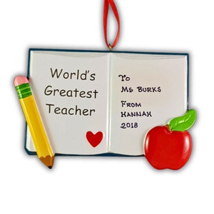 Gift For Teachers Personalized Christmas Ornament Holiday Gift for Teacher Custom Name Christmas Gift For Kids School Personalised Gift
