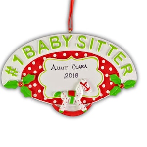 Personalized Christmas Ornament Holiday Gift for Babysitter Handmade Customized Christmas Gift With Custom Name Daycare, Nanny Holiday Gift