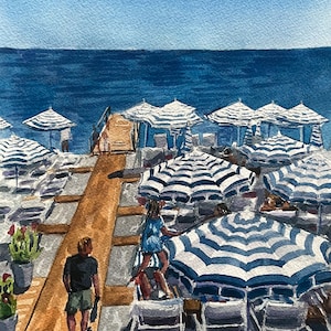Kunstdruck - Beach in Nizza - Französischer Kunstdruck