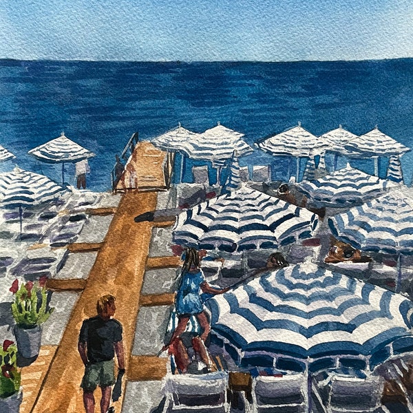 French Wall Art - Beach in Nice - Art Print