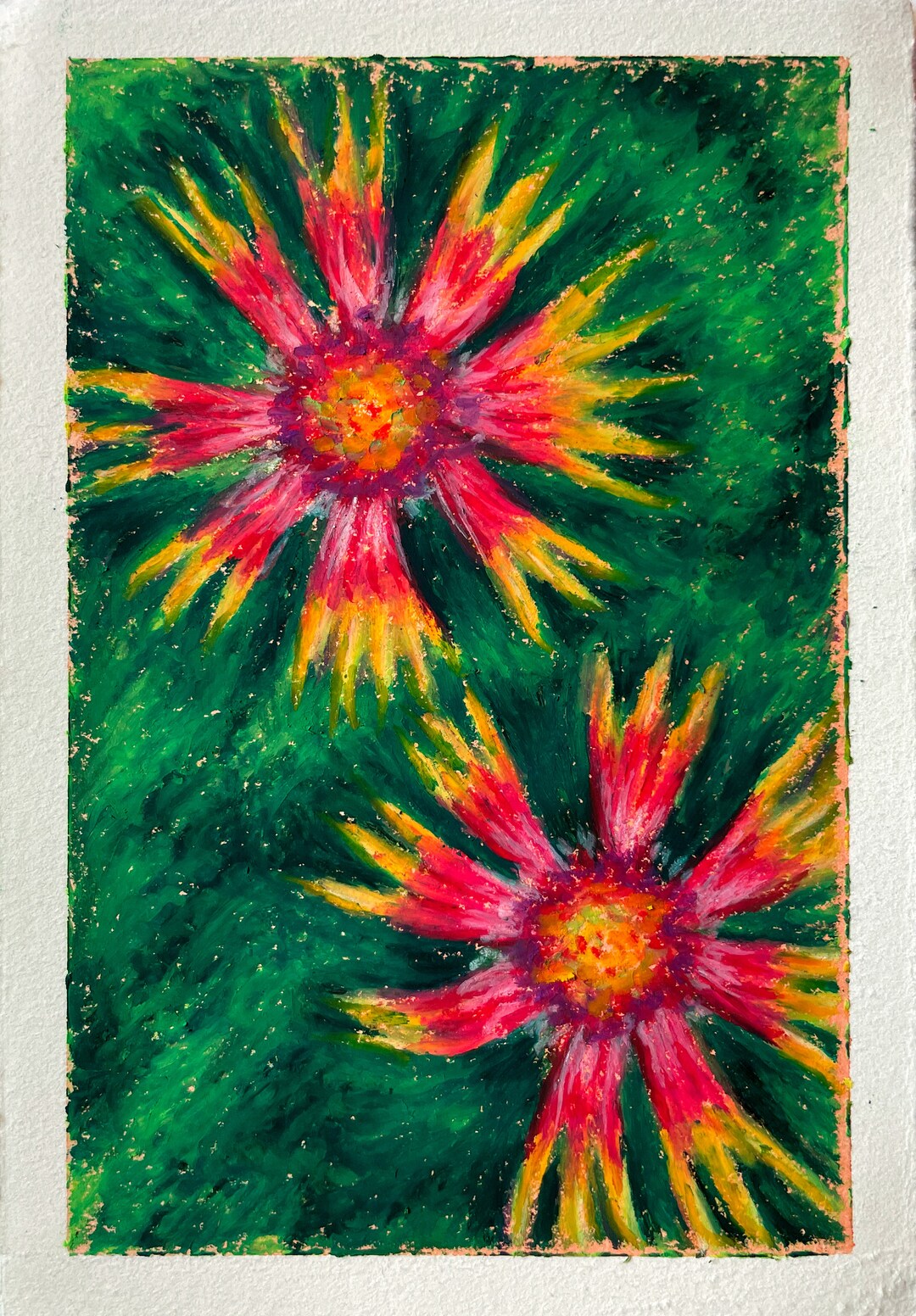 絵画 Oil painting of beautiful flowers. Captivating Wild Flowers Oil Painting Print - Breathtakingly