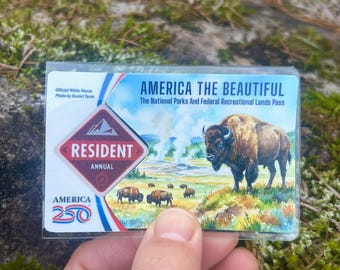 National Park Pass Sleeve- America the Beautiful Sticker, Public Lands Pass Cover