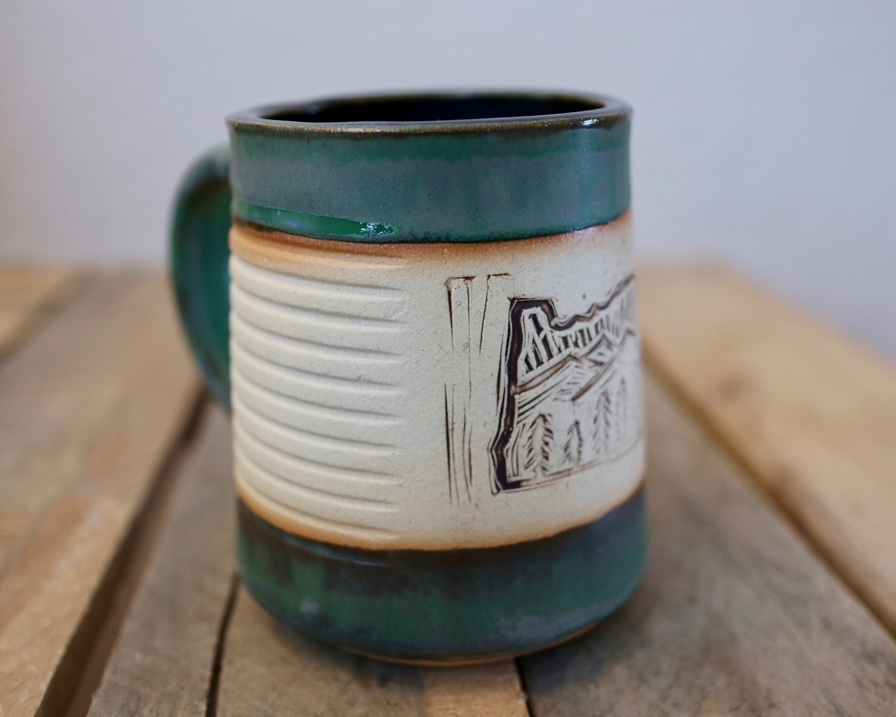 Ceramic Oregon mug slab mug handmade handbuilt coffee cup Etsy