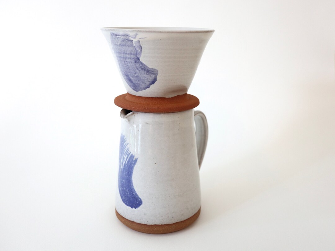 Coffee Dripper and Pitcher Set in Cream Glaze. Coffee Pour Etsy