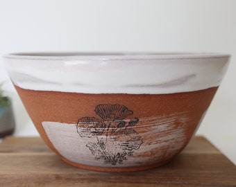 Wheel Thrown Stoneware Salad Serving bowl for Mother's Day
