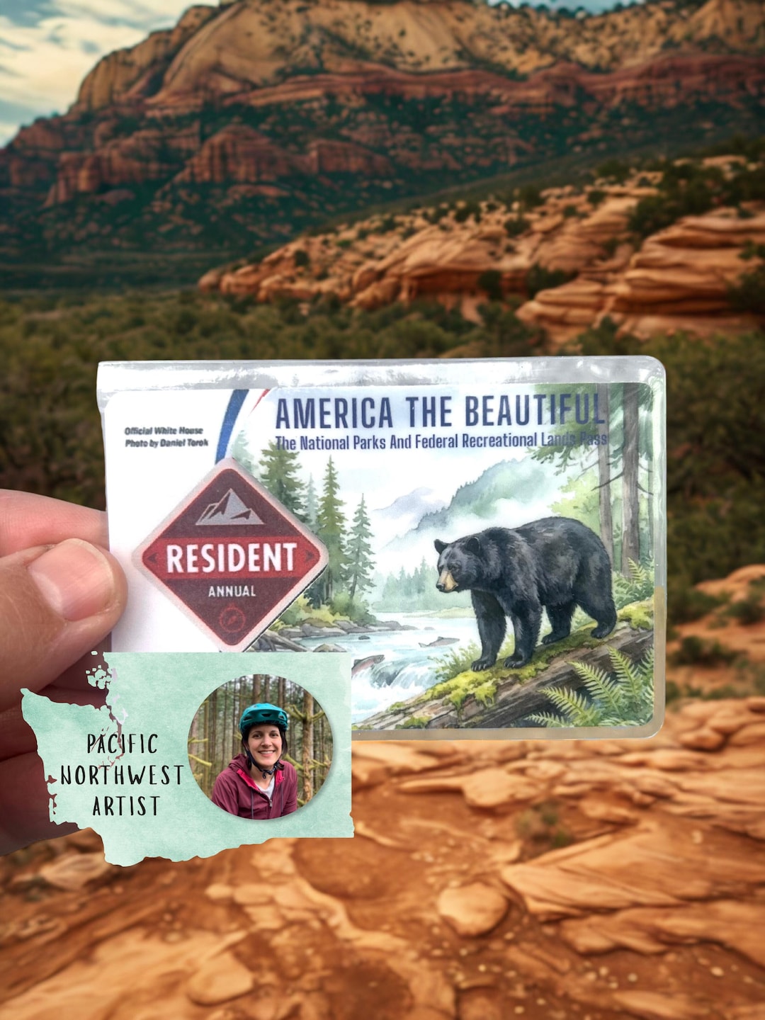 National Park Pass Sleeve- America the Beautiful Sticker, Wildlife