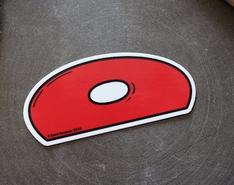 Red Rubber Rib Pottery Sticker - Potter Gift