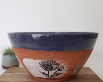 Wheel Thrown Stoneware Salad Serving bowl for Mother's Day