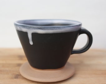 Coffee Pour Over Cone in Shadow Glaze. Coffee cone, coffee dripper, ceramic pour over, drip coffee maker.