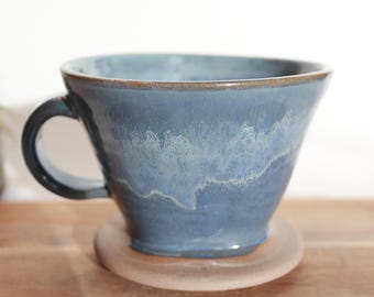 Handcrafted Ceramic Coffee Dripper – Artisan Pour Over Coffee Brewer, Unique Pottery
