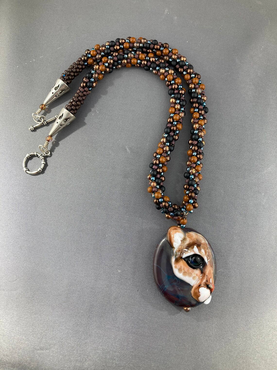 NEW Cougar Necklace Big Cat Pendant Lion Pendant Cougar Glass Etsy