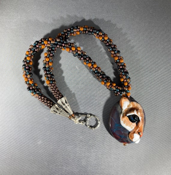 NEW Cougar Necklace Big Cat Pendant Lion Pendant Cougar Glass Etsy