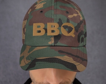 SC BBQ Camouflage Dad Hat, Camo Cap for Him or Her, South Carolina Barbecue Hat