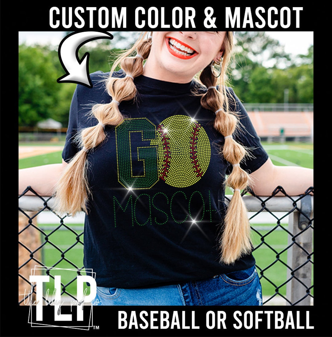 Custom Go Softball Spangle Bling Mascot Tee, Sweatshirt,- Sport Moms ...