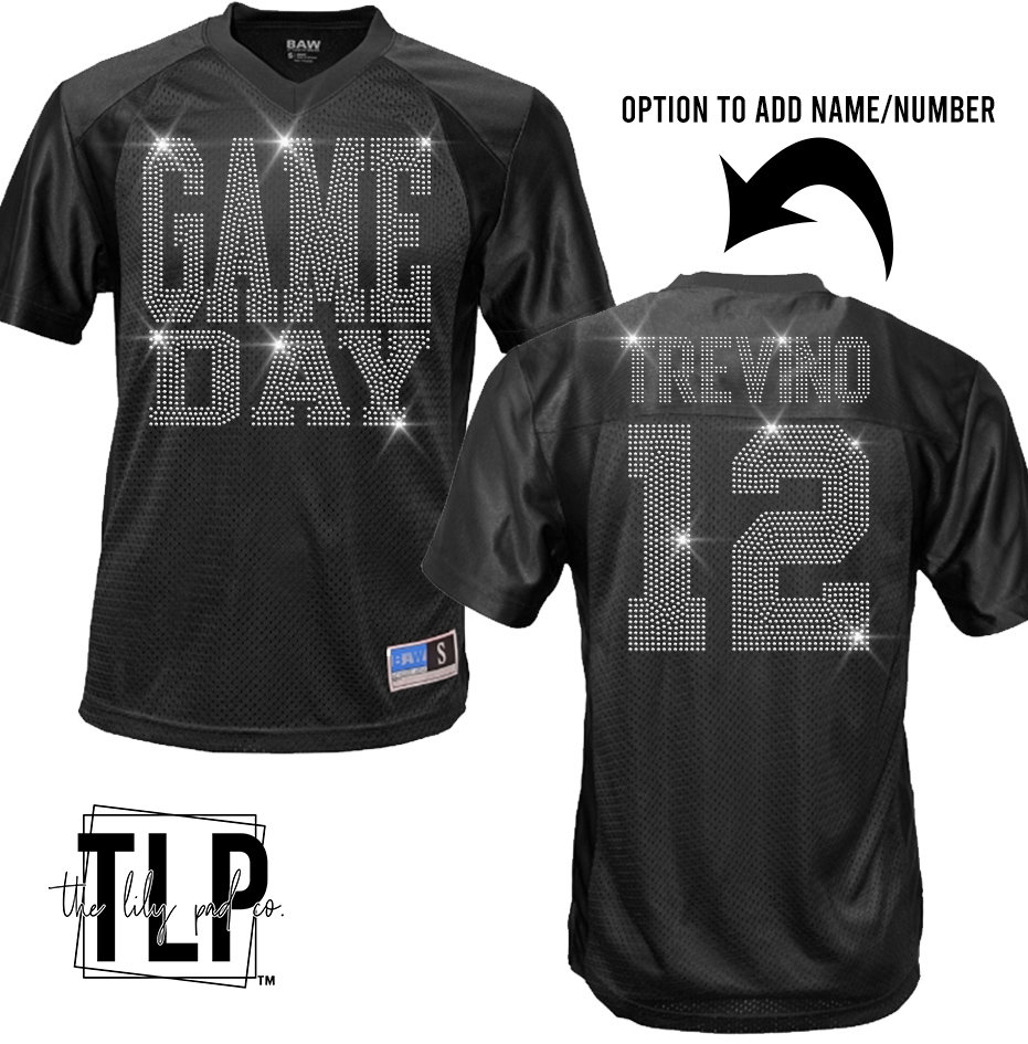 Custom GAME Day Spangle Bling Jersey- Team Spirit- Sport Moms-Sport Fans - Sparkle Bling Game Day Jersey- Bleacher Game Day Style