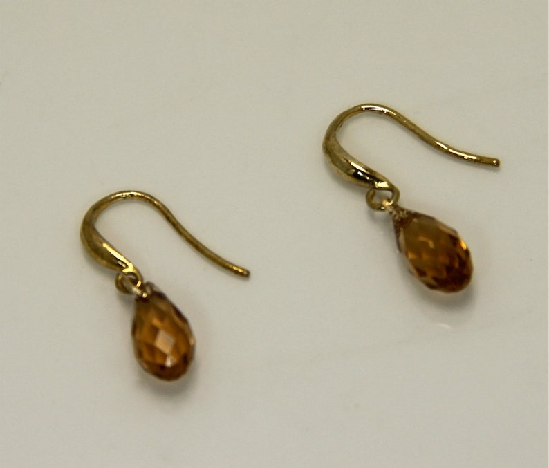 Citrine Swarovski Crystal Earrings Gold Swarovski Earrings - Etsy