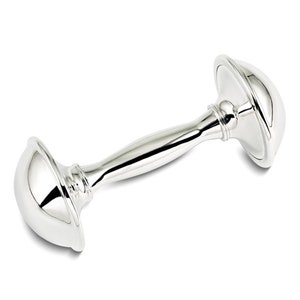 Baby rattle, Silver baby rattle,Dumbbell baby rattle, Baby gift, baby shower present.