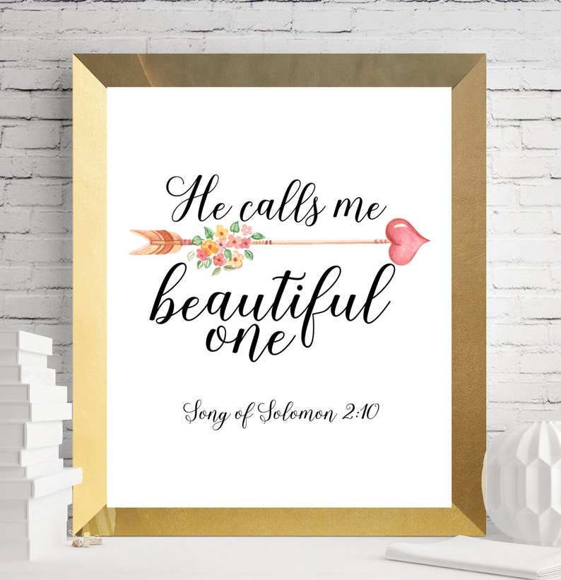 Bible Verse Wall Art He calls me beautiful one Song of Etsy