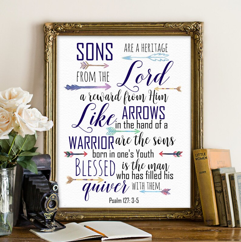 Psalm 127:3-5 Bible print Bible printable Bible wall decor | Etsy