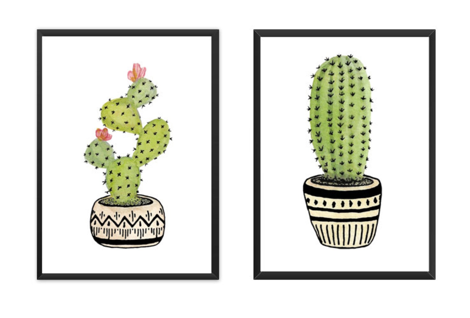 Cactus Wall SET Art Cactus Wall Art Cactus Print Cactus Etsy
