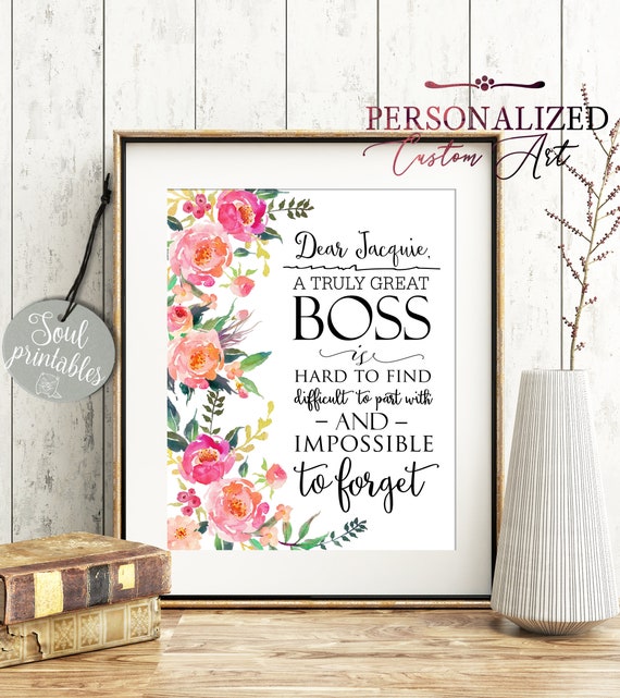 Printable Personalized Boss Gift for Boss Appreciation A Truly Etsy