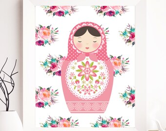 Russian Doll Printable Matryoshka Print Babuska Printable | Etsy