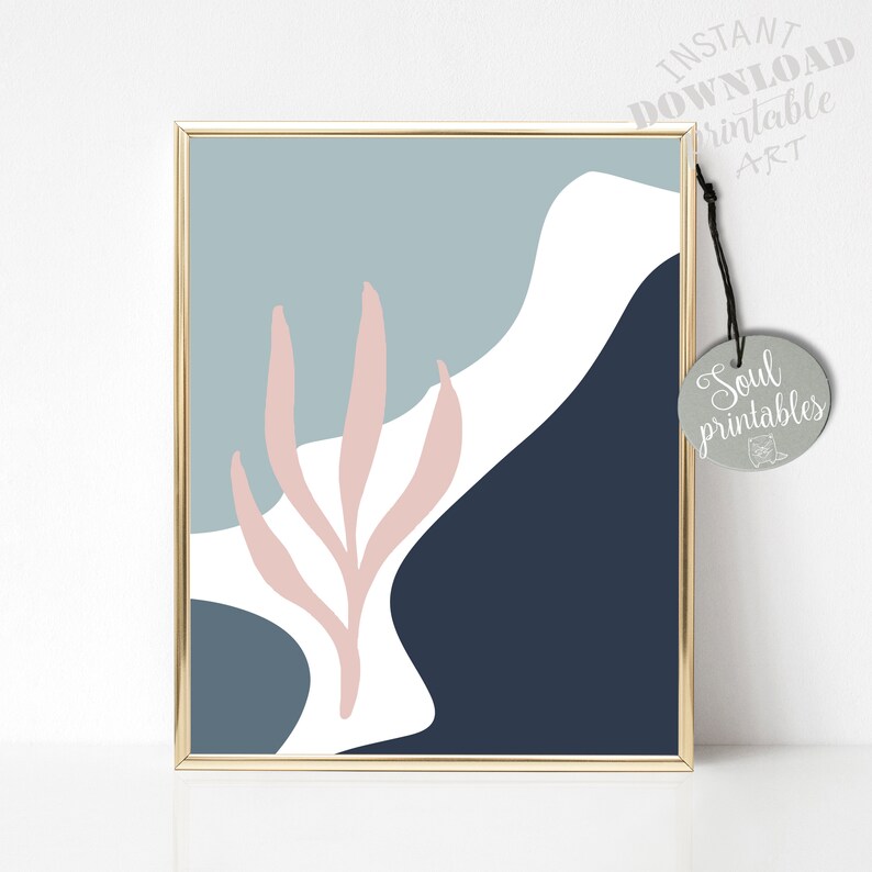 Set of 3 Dark Blue Wall Art Set of 3 Abstract Wall Art Set of Etsy