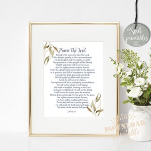 Printable Art, Scripture Art, Psalm 112, Psalms Print, Gift for a Man ...