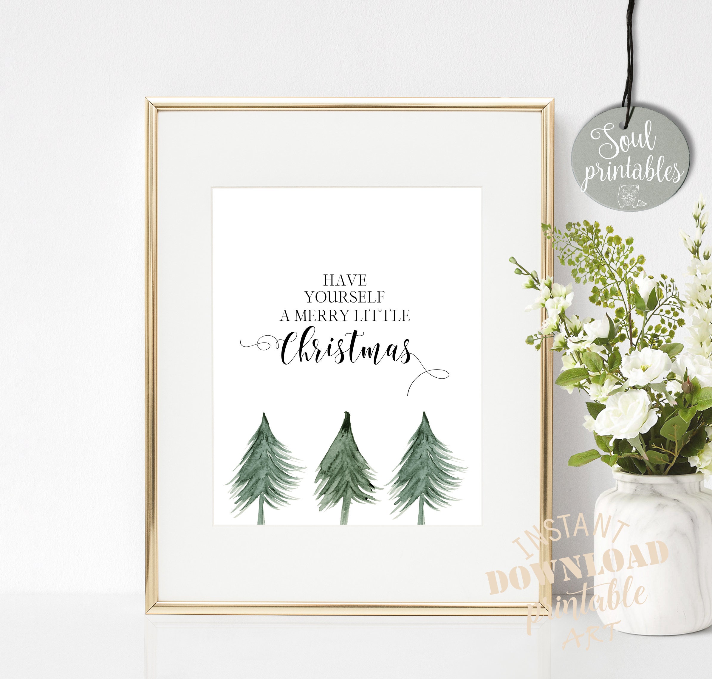 Merry Christmas Printable Sign Have Yourself a Merry Little - Etsy