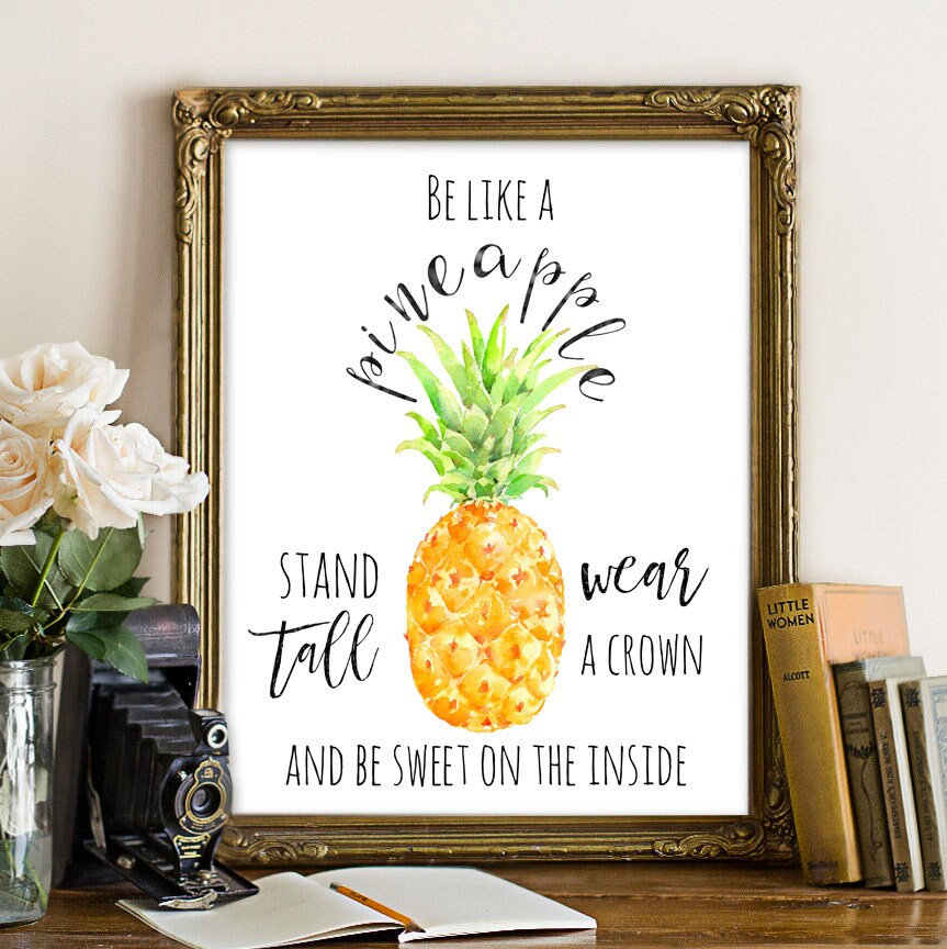 Pineapple printable pineapple quote be like a pineapple Etsy