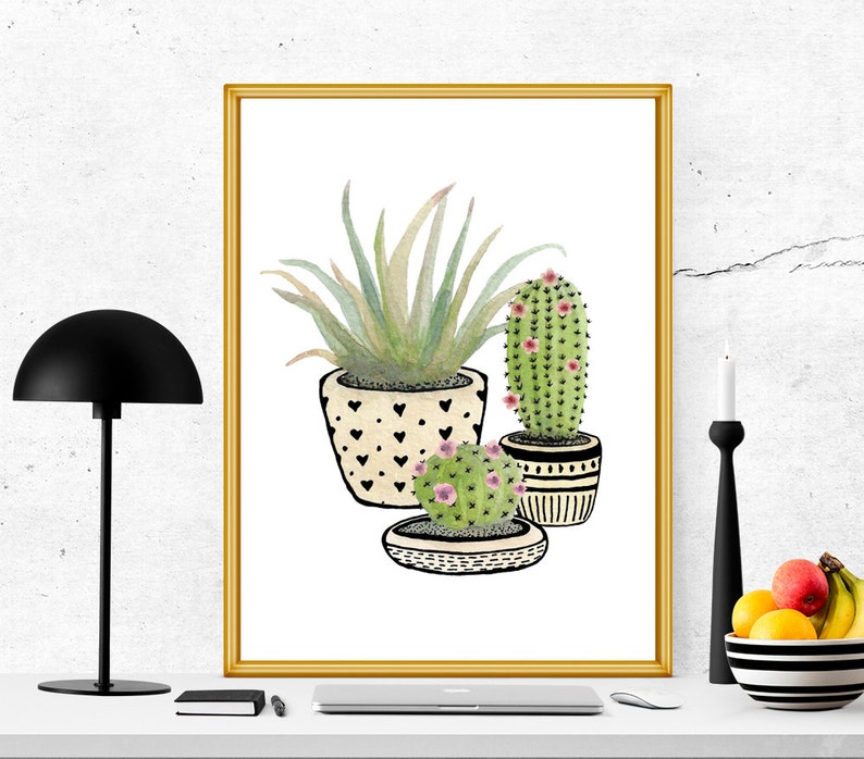 Cactus Printable Cacti Wall Art Cacti Printable Cactus Etsy
