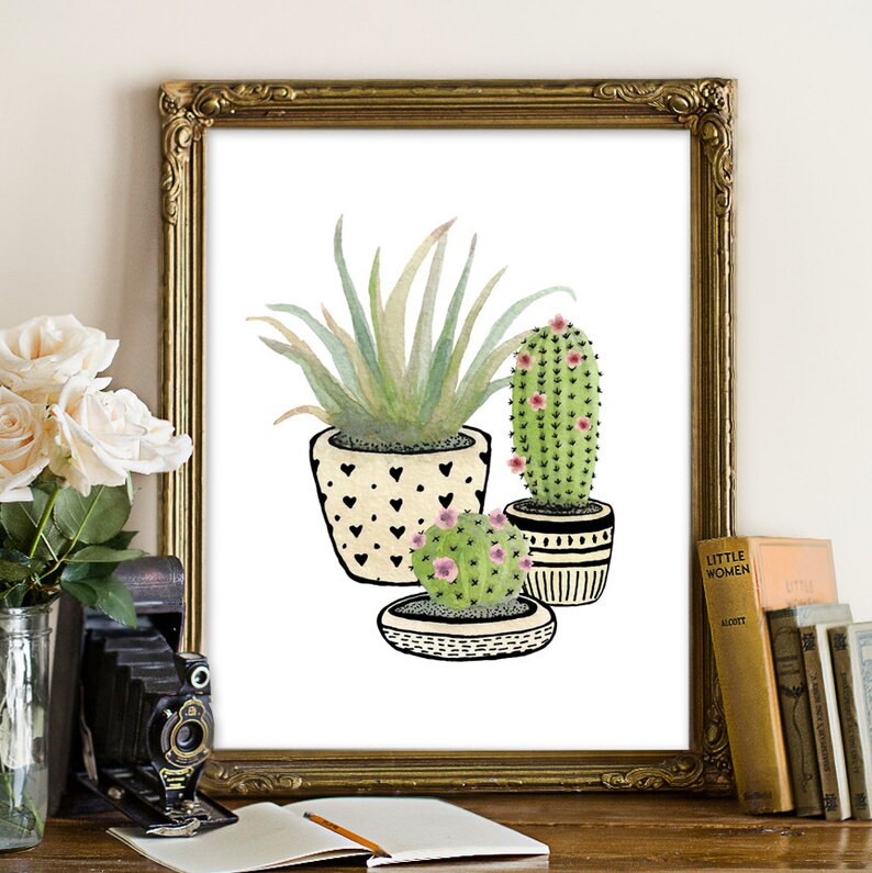 Cactus Printable Cacti Wall Art Cacti Printable Cactus Etsy