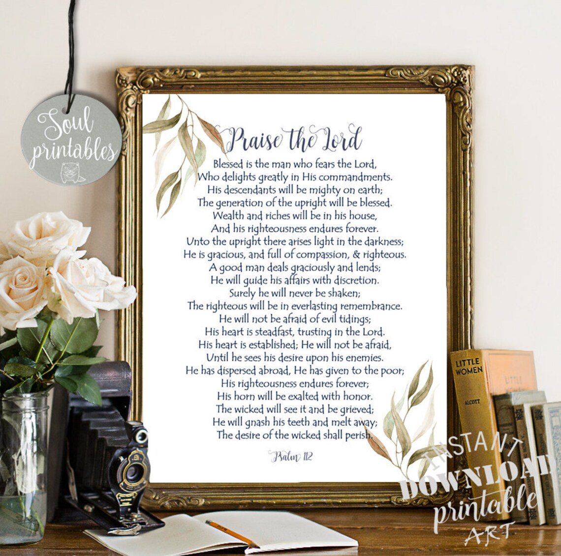 Printable Art Scripture Art Psalm 112 Psalms Print Gift | Etsy