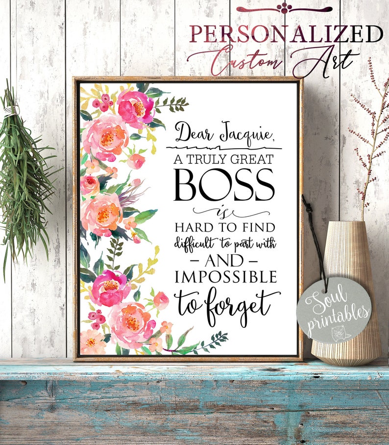 Personalized Boss Day gift Boss Retirement Gift Great Boss Etsy