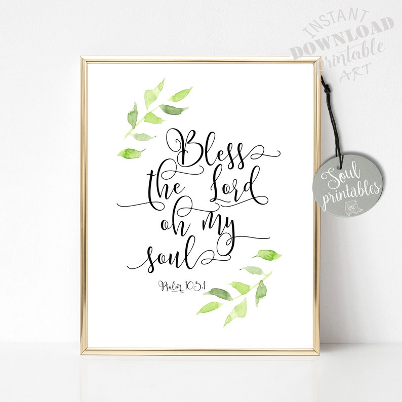 Psalm 103:1 Printable Art Bible verse wall art Christian | Etsy