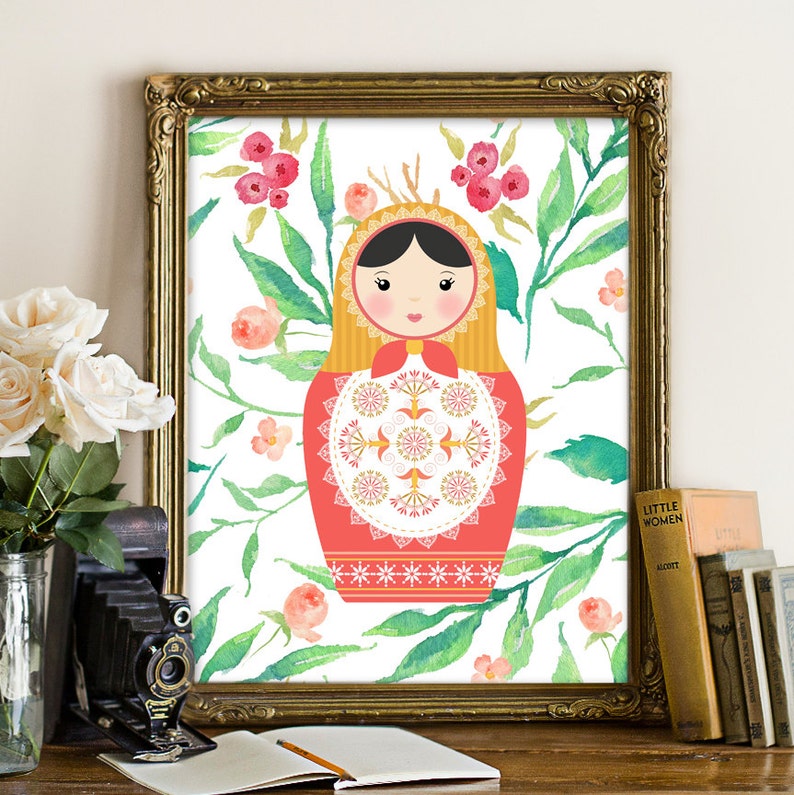Russian Doll Printable Matryoshka Print Babuska Printable - Etsy