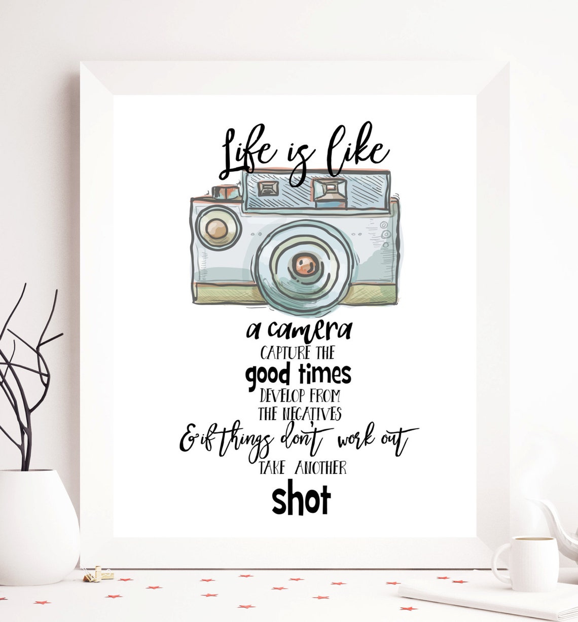 Life is like a camera printable camera art print Etsy