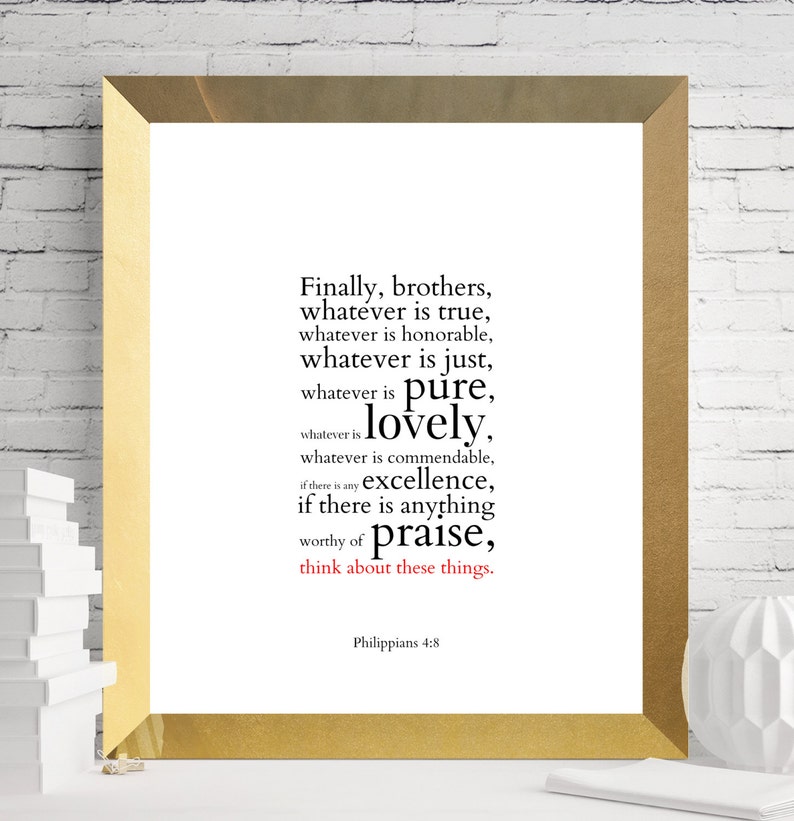 Philippians 4:8 Bible printables Bible printable Bible | Etsy
