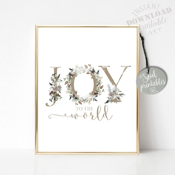 Christmas Printable Decor JOY Printable Christmas Sign | Etsy